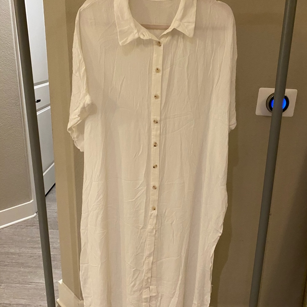 Button down cover up dress